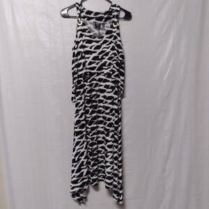𝅺rafaella White Black Sleeveless Maxi Dress